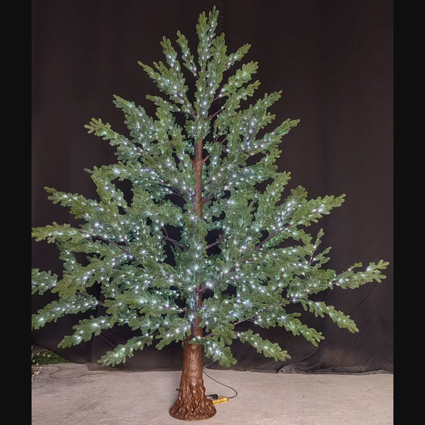 Sale Elite RealWood LED Christmas Tree – 6.5ft | Realistic Trunk, RGB Lights, Free Shipping