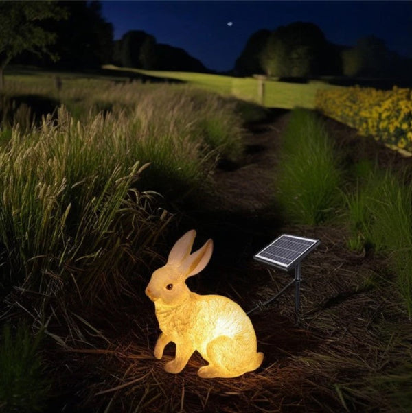 Solar Rabbit Garden Statue