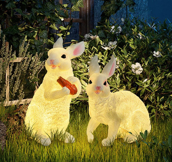 Solar Rabbit Garden Statue