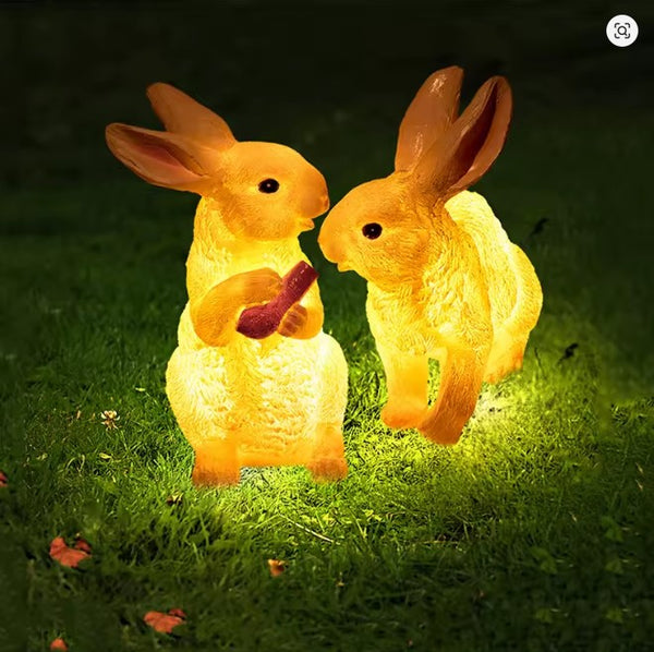 Solar Rabbit Garden Statue