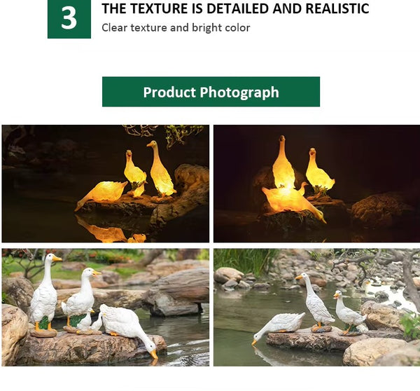 Solar Lighted Goose Family Set (5 Pieces)