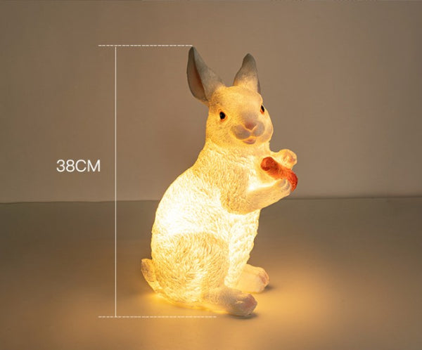 Fiberglass Rabbits LED Solar Home Garden Landscape Lighting