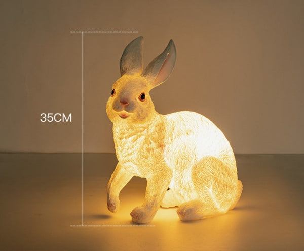 Fiberglass Rabbits LED Solar Home Garden Landscape Lighting