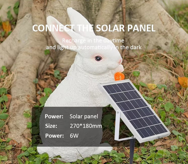 Solar Rabbit Garden Statue