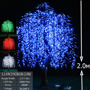 Color changing LED artificial willow tree 