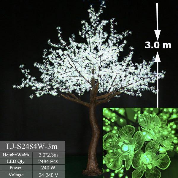 White LED outdoor lighted cherry blossom tree 9.5ft/2.8м 2484leds