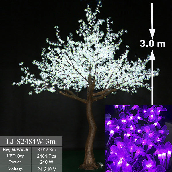 White LED outdoor lighted cherry blossom tree 9.5ft/2.8м 2484leds