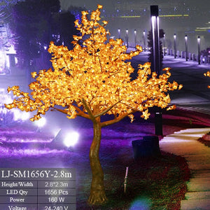 Denny International Solar Leaf Tree Lights – 3-Pack – LED Outdoor Garden Decor – Warm White