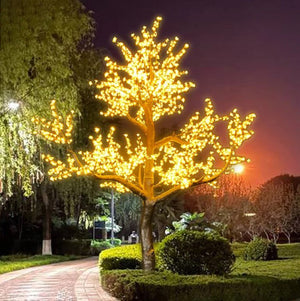 Warm White LED outdoor lighted cherry blossom tree