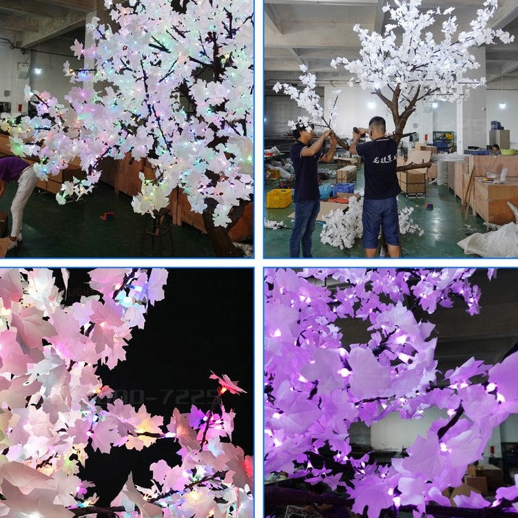Outdoor LED Artificial Maple Tree Light Color changing 9.8ft