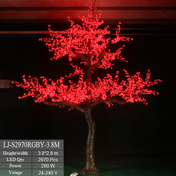 Warm White LED outdoor lighted cherry blossom tree 13ft/3.8м 2970leds