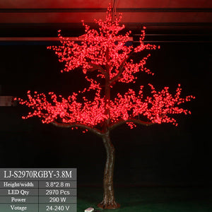 Red LED Outdoor Lighted Cherry Blossom Tree 13ft/3.8м