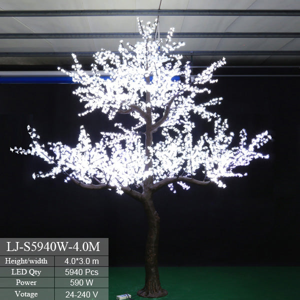 White LED outdoor lighted cherry blossom tree 13ft/4.0м 5940leds