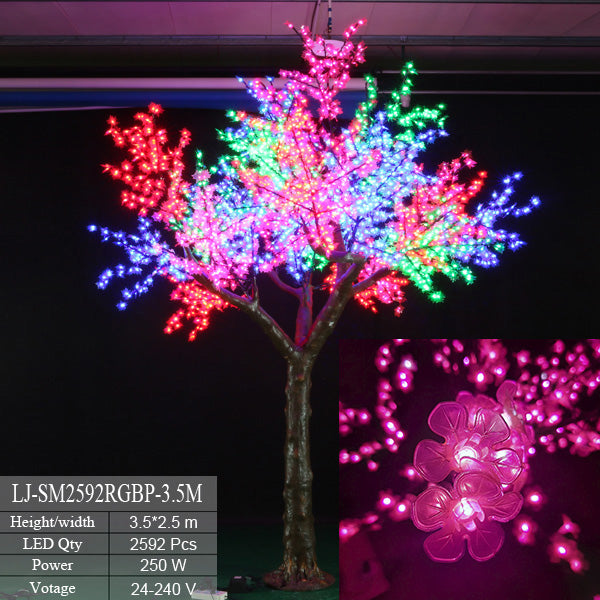 Color-Changing 12.5ft RGB LED Cherry Blossom Tree for Outdoor