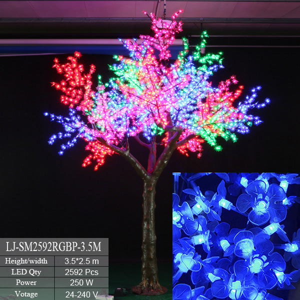 Color-Changing 12.5ft RGB LED Cherry Blossom Tree for Outdoor