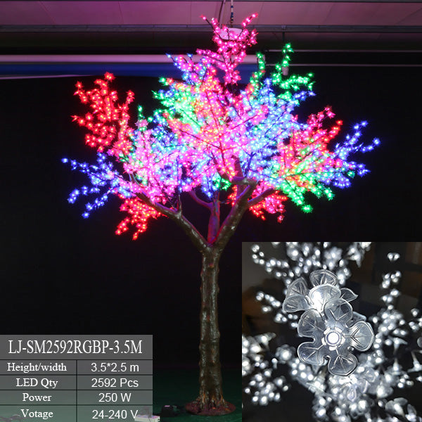 Color-Changing 12.5ft RGB LED Cherry Blossom Tree for Outdoor