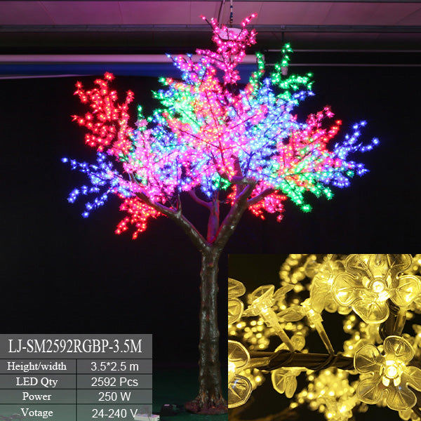 Color-Changing 12.5ft RGB LED Cherry Blossom Tree for Outdoor