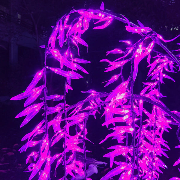 Purple LED weeping willow tree 6.0ft/1.8m rainproof outdoor lighting