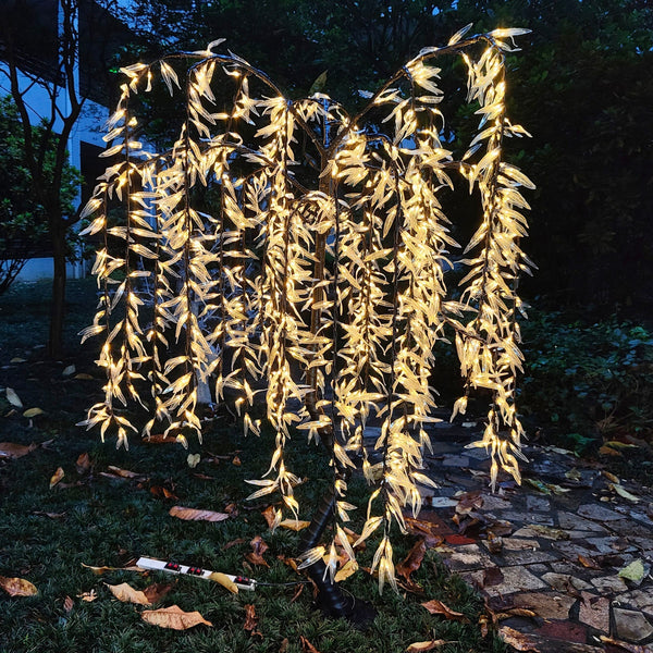 Warm White LED weeping willow tree 6.0ft/1.8m rainproof outdoor