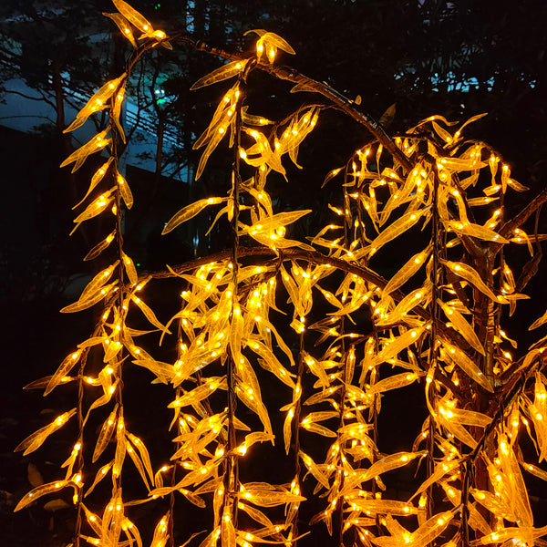 Yellow LED weeping willow tree 6.0ft/1.8m rainproof outdoor lighting