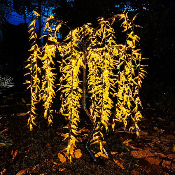 Yellow LED weeping willow tree 6.0ft/1.8m rainproof outdoor lighting