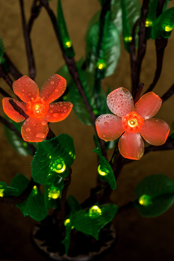 LED branchs Flower lamp Fairy lights Pink flowers+ Green leaves