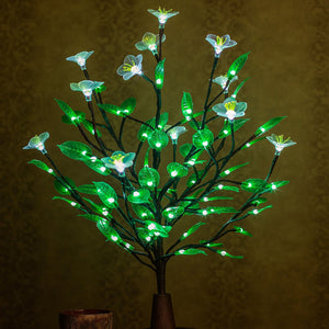 lamp Green soft silicone leaves and big white flower