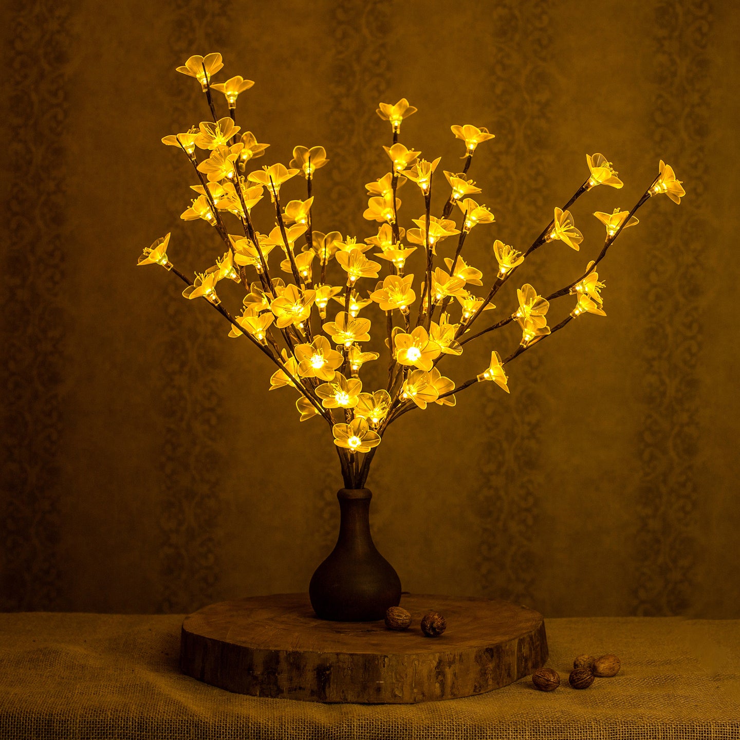 LED Branchs Peach Blossom Flower Lamp Warm White Color