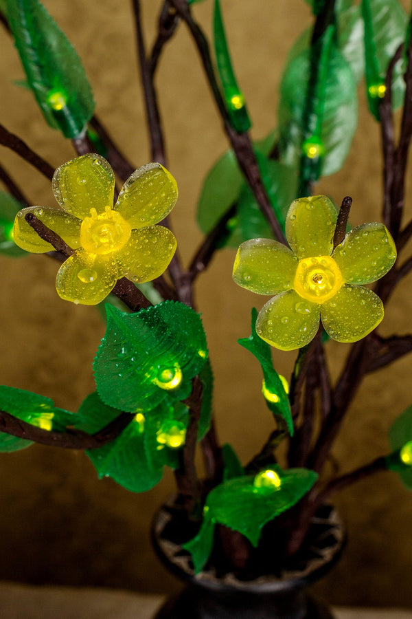 LED branchs Table Flower lamp Fairy lights Green leaves+ Yellow flowers