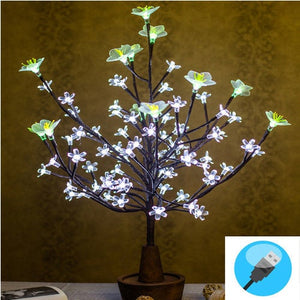 LED Tree Sakura with white soft silicone flower transparent