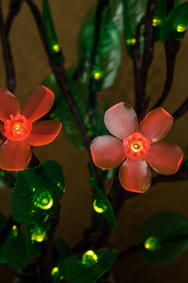 LED branchs Flower lamp Fairy lights Pink flowers+ Green leaves