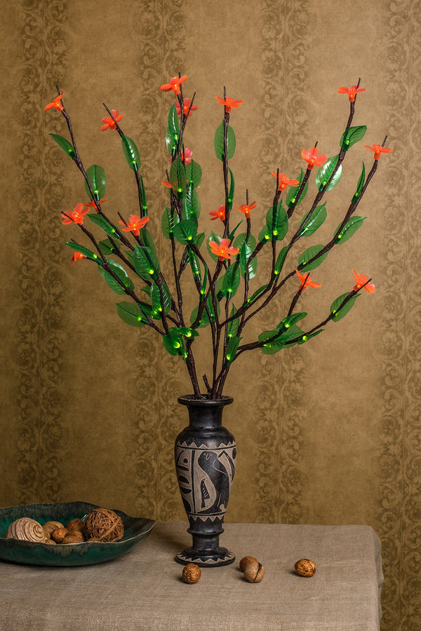 LED branchs Flower lamp Fairy lights Pink flowers+ Green leaves
