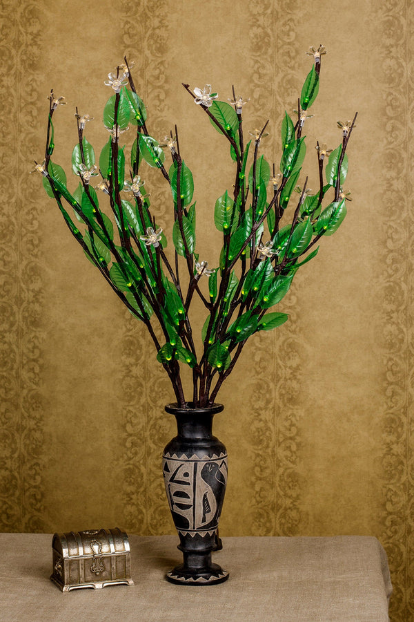 LED branches Flower lamp.  ( green  leaves and transparent flower)