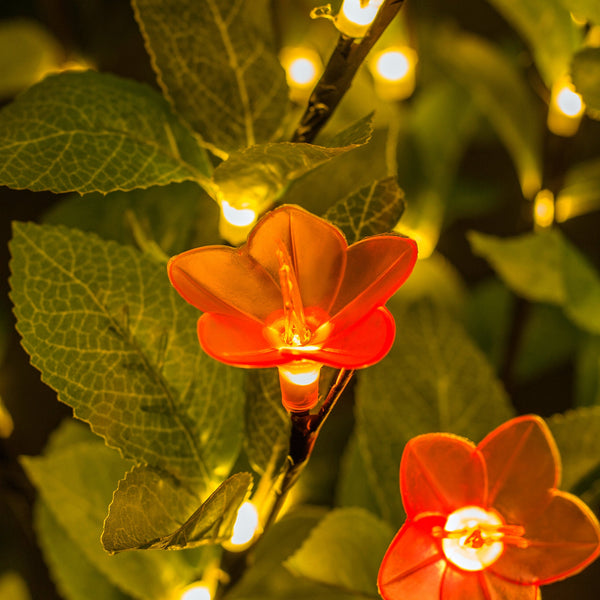 Led branches Table Flower Lamp Green Leaf+ pink peach blossom