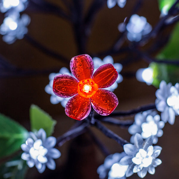 Blooming LED Tree Cherry blossom Flower lamp Red+White Flowers+ Bees