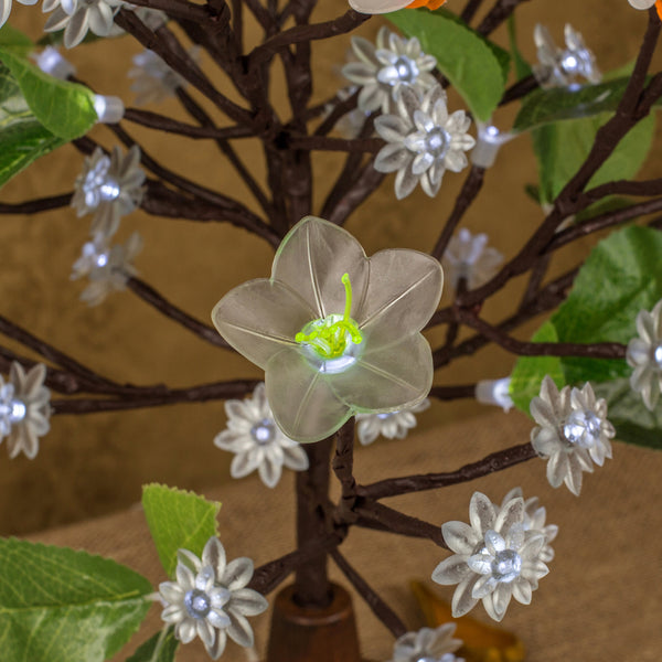 Led Tree Flower Lamp Light  White Flowers+ Green Leaves+ Bees