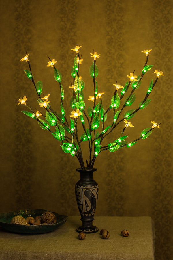 LED branchs Table Flower lamp Fairy lights Green leaves+ Yellow flowers