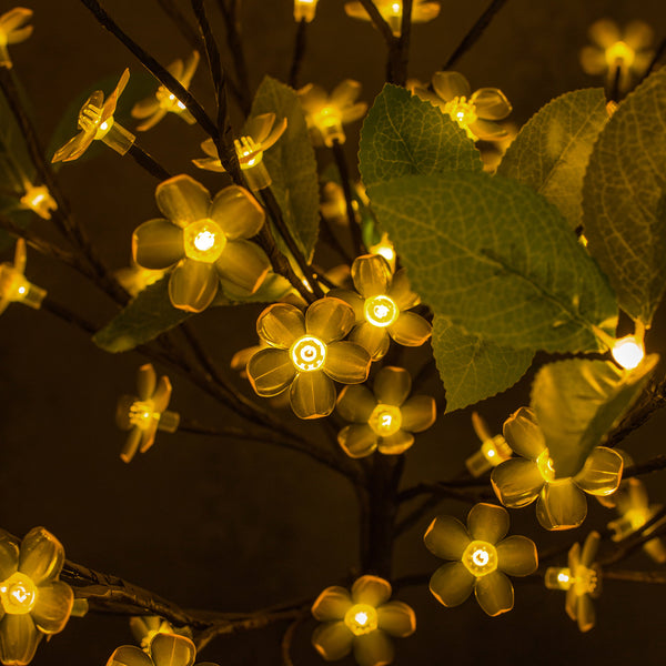 LED Tree Cherry Blossom  Yellow Flower lamp