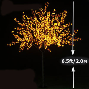Yellow LED light up cherry blossom tree 6.5ft/2.0м 1728leds 