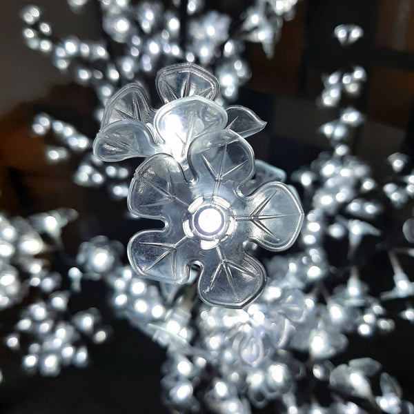 White LED outdoor lighted blossom tree 9.5ft/2.8м 2484leds