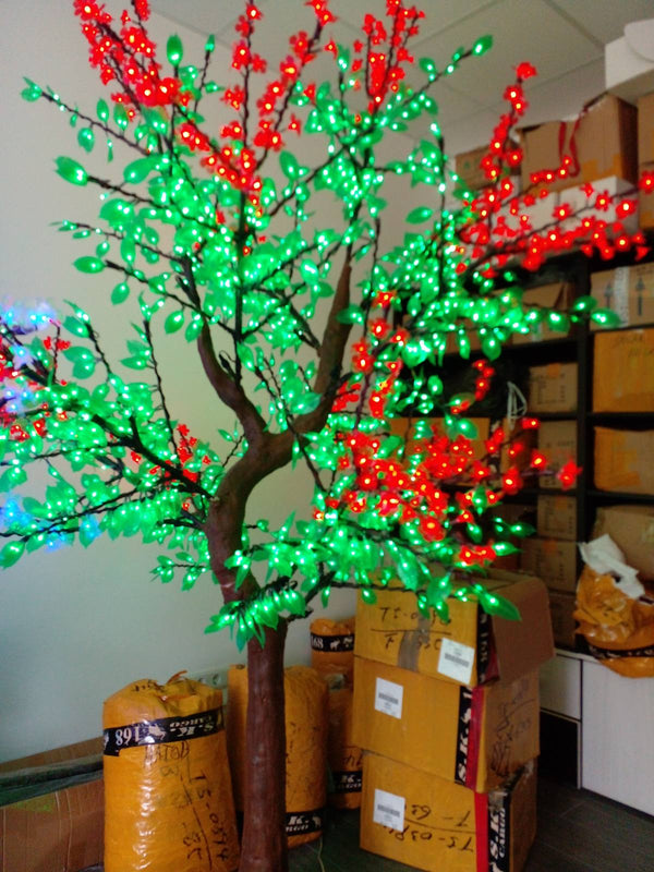 Outdoor Artificial trees that light up 8.2ft/2.5m. 1944 LED Red flower